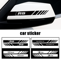 2PCS Car Rear View Mirror Sticker Decoration Emblem for Audi Sline QUATTRO RS A4 B5 B6 B7 B9 A3 8V 8L A5 A6 C6 C5 C7 Q1 A8 A7 A2