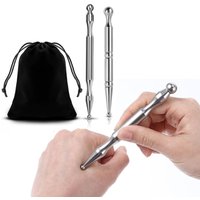 Acupuncture Pen Facial Reflexology Body Massage Tool Retractable Double Headed Point Probe Pen for Face Massager Massage Stick