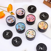 Black Elk Solid Fragrance Candle in Iron Jar with Essential Oil, Resin, Dried Flowers, and Plants - Wedding Gift