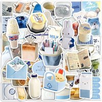 50Pcs Creamy Korean INS Style Stickers Aesthetic Pastel DIY Luggage Phone Waterproof Stickers