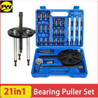 21in1 Bearing Puller Set, Inner Hole Three-Jaw Puller, with Curved Hook & Red Steel Collet Multifunctional Bearing Removal Tool