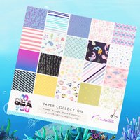 Creative Path Ocean Sea 6x6 Inch Scrapbooking Background Paper Wave Mermaid Fish Pattern Journaling Decorative Paper For Origami