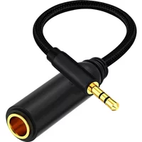 1/8 inch 3.5mm to 1/4 inch 6.35mm Audio Adapter Extension Cord 3.5 6.5 Jack TRS Stereo AUX Cable for Headphone Speaker Amplifier