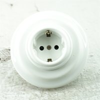 Retro Germany Porcelain Recessed Mounting Europe Schuko Vintage Wall Socket