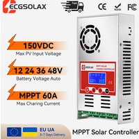 ECGSOLAX 60A Regulator Ładowania MPPT 12V 24V 36V 48V Auto Bateria Panel Słoneczny Regulator Ładowania MAX PV 150VDC