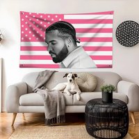 D-Drake Hip Hop Fan Flag Flags Wall Hanging Banner Background Art Print for Bedroom Living Room Outdoor Decor