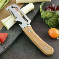 Ultra-Sharp Stainless Steel Blade With Wooden Handle And Bottle Opener Multi-Functional Vegetable Peeler For Kitchen,