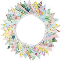 10M 36 Pennant Double Layers Flags Birthday Carnival Cotton Fabric Bunting Wedding Party Decor Banner Home Baby Shower Garland