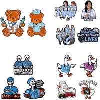 Cartoon Medical Series Alloy Brooch Cute Goose Doctor Duck Nurse Brooch Alloy Metal Badge Clothing Bag Accessories