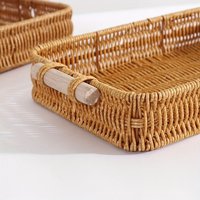 Hardness Rattan Wicker Woven Serving Baskets Handwoven Household Bread Fruit Vegetables Basket 4 Styles