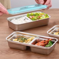 4Pcs Stainless Steel Condiment Containers Double Compartment Fruit Snack Box Small Sauce Cups for Indoor Office Outdoor Travel