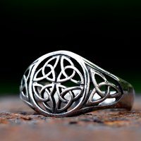 2023 New 316L Stainless Steel Viking Odin Trinity Celtic knot Ring For Men Fashion Amulet Jewelry Drop Shipping free shipping
