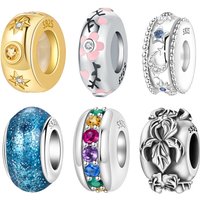 Orstarry 925 Sterling Silver Bead Various styles of isolation bead With Silicone Plug For Bracelet DIY Jewelry Making Women Gift