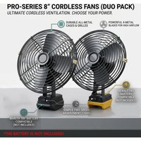 Camping Fan 8In Outdoor Fishing Wireless Desktop Portable Metal Fan Strong Wind Fan For Makita/Dewalt 18V Battery Pin