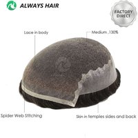 Alwayshair-DUAR Q6 Hair System Invisible Hairline Men Toupee Lace & PU Natural Indian Hair Prosthesis 130 Hair Patch for Man Wig image 4