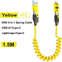 2 in 2 65W Charging Cable Multi Port USB Type C Fast Charging Data Cable For iPhone 16 15 14 13 Xiaomi Samsung PD 27W L Cable