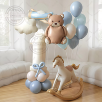 29Pcs 3D Trojan Matte Bear Airplane Balloon Set for Birthday Party Baby Shower Decoration - Trojans Balloons