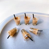 10pcs/lot 10*18mm Brown Milk Coffee Drink Resin Charms Pendant for DIY Jewelry Making Accessories Handmade Earring Bracelet