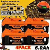 Akumulator litowy 6000mAh do Dewalt DCB200 20V, zamiennik DCB205 DCB206 DCB209 DCB181 DCB182, do elektronarzędzi, z ładowarką 6A