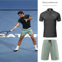 New 2025 Federer High-End Tennis Set Men's Quick Dry Ice Silk Fashion Sports T-Shirt Tennis Upper Apparel Universal Fit