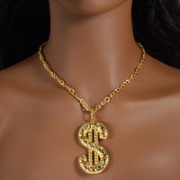 1 Women's Fashion Pendant Necklace Hot Selling Hip Hop Punk Dollar Symbol Pendant Necklace Versatile Classic Jewelry Gift