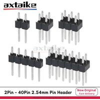 20PCS 2.54mm Pin Header Female Header PCB Connector 2P 3P 4P 5P 6P 7P 8P 9P 10P 12P 14P 15P 16P 20P 40Pin Single/Double Row Male