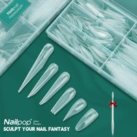 NAILPOP 168pcs/box Clear Dual Nail Forms Quick Building Gel Mold Full Cover Acrylic Nail Top Forms Extension Manicure Tools