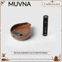 MUVNA 2.0 Espresso Scale Walnut Wood Electronic Display Coffee Bean Container Premium Coffee Tool For Home Cafe
