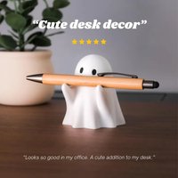 Ghost Pen Holder - Cute Plastic Desktop Storage, Suitable for Office and Home, Halloween Decorative Creative Gift, Fun Stationer