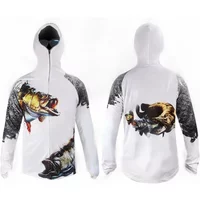 2023 Fishing Shirt Jacket Ice Silk Quick Dry Sports Clothing Sun Anti-uv Breathable Fishing Hooded Clothes