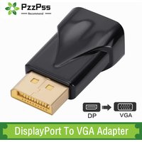 PzzPss DisplayPort To VGA Adapter 1080P Display Port DP Male to VGA Female Converter For PC Projector DVD TV Laptop Monitor