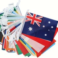 100pcs Countries Flags Set Measuring 14Cm X 21Cm (5.5 X 8.2 Inches) for Hanging As An International Flag Banner Party Decoration