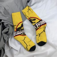 Jurassic Park Dinosaur Socks Retro Style Casual Fashion Men's Socks Novelty Funny Happy Crew Socks Crazy Street Hip-Hop Socks