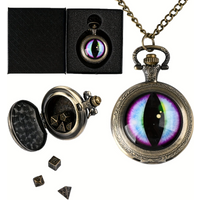 7pcs DND Mini Dice Set With Pocket Watch Shell Portable Polyhedral Metal Dice Perfect for Dungeons and Dragons card Board Game