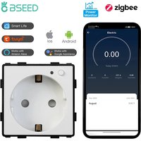 BSEED Zigbee Smart Plug Monitorowanie zasilania Gniazdo internetowe Elektryczne gniazdko ścienne Tuya Smart Life Google Alexa Sterowanie bezprzewodowe