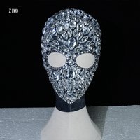 Shiny Rhinestone Headwear Man Nightclub DJ Singer Christmas Crystal Hat Decoration Party Stage Accessories Performance Adornment