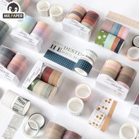 Mr Paper 10 Designs 10pcs/box Colorful Rainbow Washi Tapes Scrapbooking DIY Deco Creative Japanese Kawaii Masking Tapes Gifts