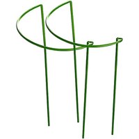 2PCS U-Shaped Plant Support Stakes Half-Ring Prevent Lodging Flower Support Rack Rust-Resistant Fixed Rod Plant Pot Frame