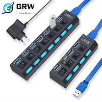 USB Hub 3.0 Hub USB 2.0 Multi USB Splitter Power Adapter 4/7 Port Multiple Expander 2.0 with Switch for PC Laptop Accessories