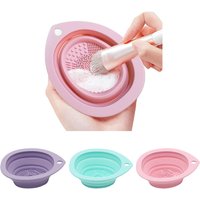 Silicone Foldable Makeup Brush Cleaner, Brush Scrubber Bowl, Portable Washing Tool Cosmetic Brush Cleaner