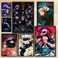 Anime J-Jujutsu K-Kaisen Poster HD Art Sticky Wall Room Decor Home Waterproof Home Living Bar Aesthetic Decoration