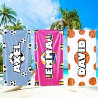 Sports Beach Towel Custom Ball Beach Towel Kids Beach Towel Summer Season Gift Sea Holiday Boys Camping Gift Beach Accessories