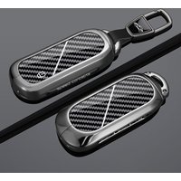 Suitable Alloy Carbon Fiber Car Key Case Cover for BMW MINI Cooper Countryman U25 J01 J05 F65 F66 2024 2025 Keychain Accessory