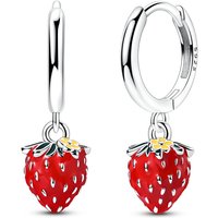 925 Sterling Silver strawberry Earrings Women Zircon Ear Studs Sparkling Pave Hoop Earring Jewelry Gift