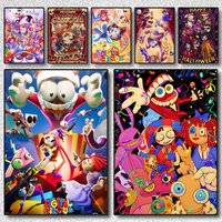 Cartoon The Amazing Digital C-Circus Poster Self-adhesive Art Waterproof Sticker Coffee House Dorm Room Wall Decor