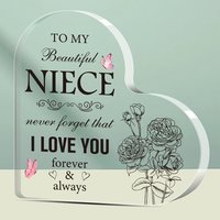Classic Love Themed Acrylic Souvenir Heart Ornament with Exquisite Patterns Festival Gift for Multi Room Decor