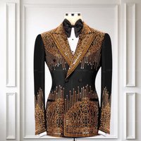 Suit For Man Stone Embroidered Wedding Men's Suit, Groom Tuxedo Set, Party Suit Men, Prom's Tuxedo, Stage Costume For Men