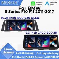 MEKEDE 10.25" 12.3" Linux System Car Multimedia Player For BMW 5 Series F10 F11 2012-2017 WIFI BT Wireless Carplay Android Auto Car Radio Steering Wheel Control Idrive EU Stock GPS Navigation Screen