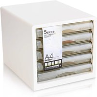 White Five Layer Filing Cabinet for Office and Home Use, Convenient and Tidy for Organization and Storage