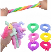6PCS Novelty Funny Colorful Alpaca Lala Le Bracelet Stress Relief Sensory Toys Decompression Noodle Stretch Rope Toy Autism Gift
